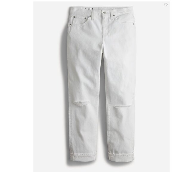 🔥 J. Crew | Slouchy Boyfriend Jean in White 30 Tall NWT - Picture 1 of 6